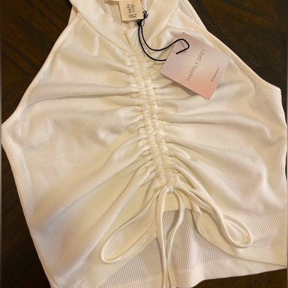 NWT HAPPILY GREY Scrunch Front Tank Top - Picture 3 of 5